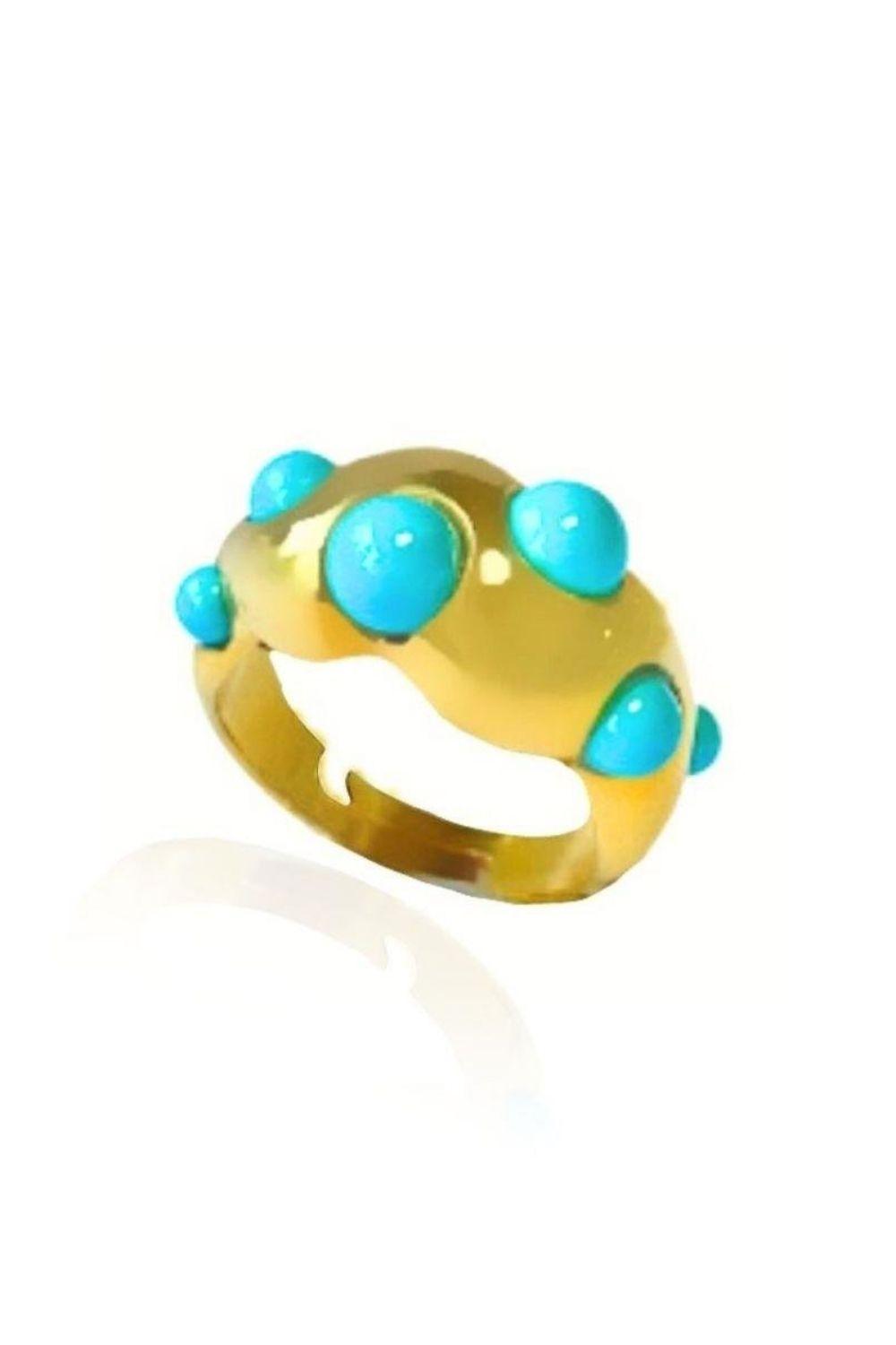 Linya Jewellery-Ayza Doğal Turkuaz Yüzük-Yüzük-1-Milagron.com