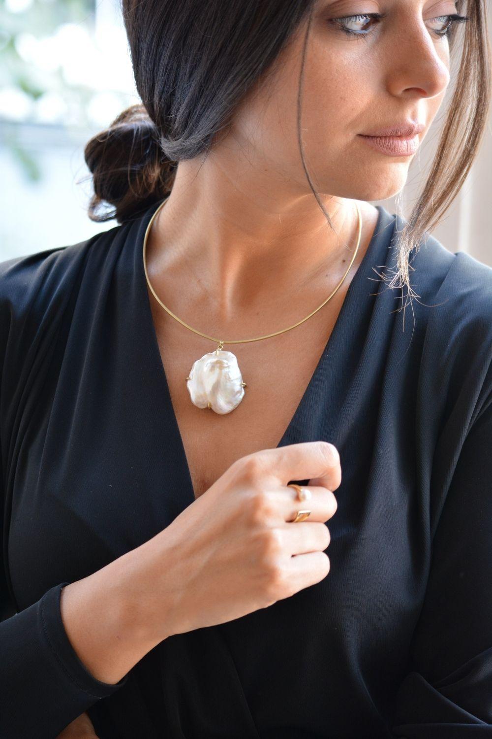 Linya Jewellery-Barok İnci Kolye-Kolye-4-Milagron.com