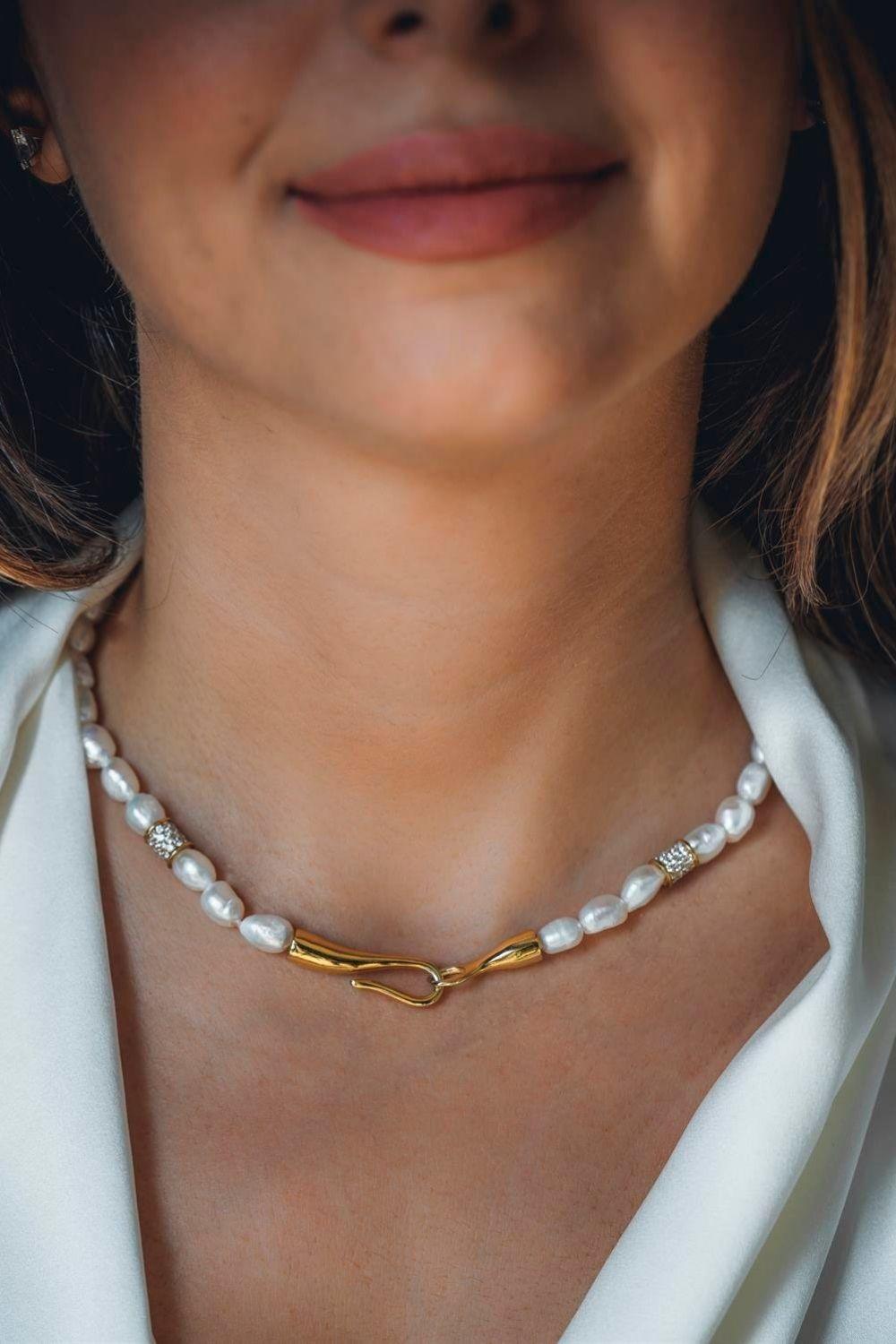 Linya Jewellery-Bayem Taşlı İnci Kolye-Kolye-2-Milagron.com
