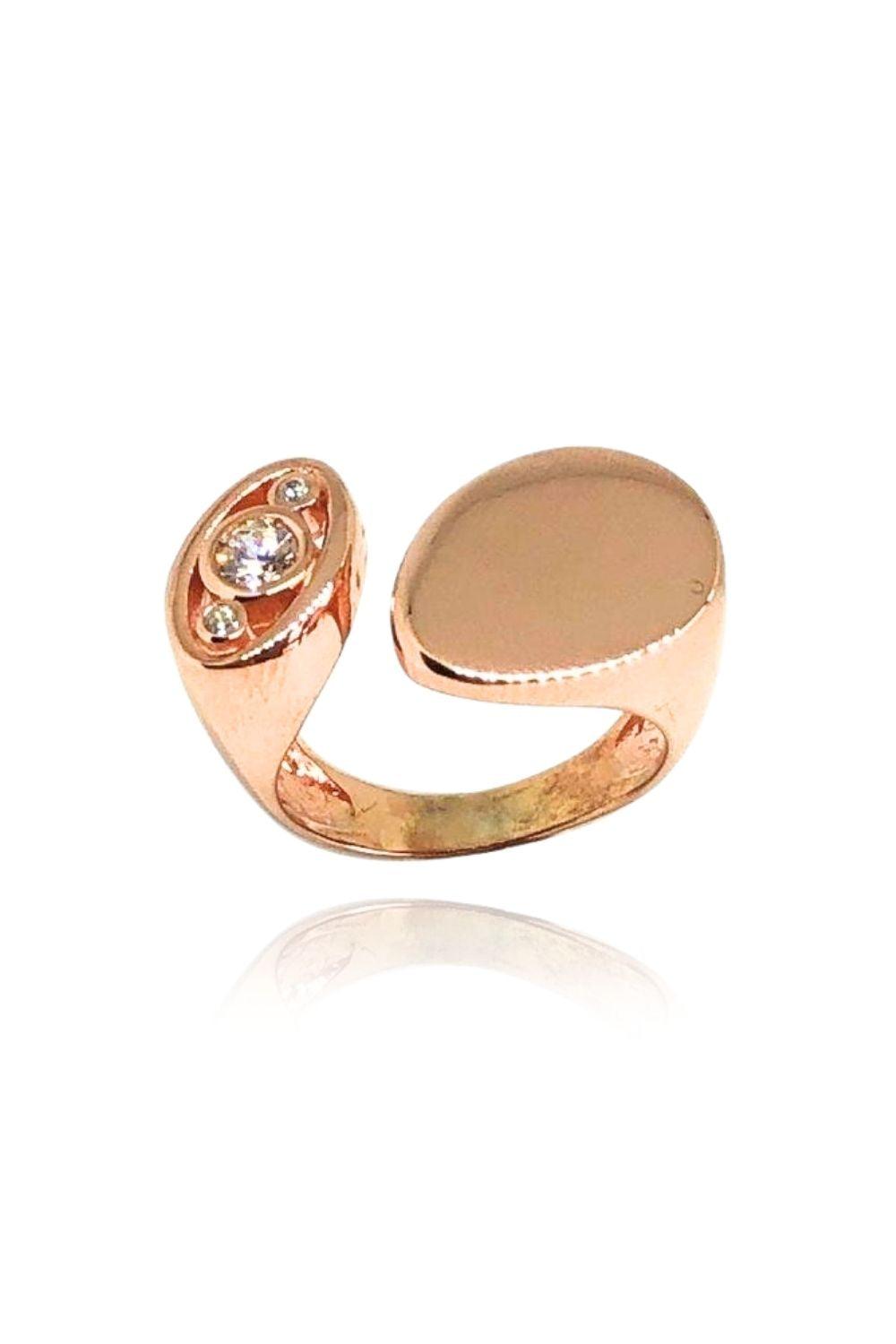 Linya Jewellery-Bombay Taşlı Yüzük Rose Gold-Yüzük-1-Milagron.com