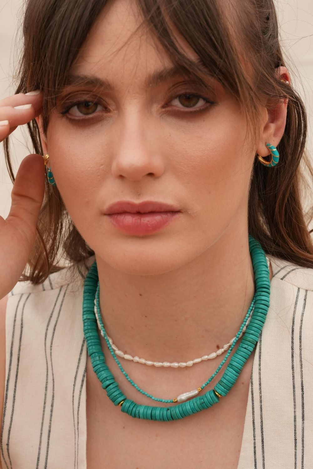 Linya Jewellery-Bono Turkuaz Büyük Kolye-Kolye-4-Milagron.com