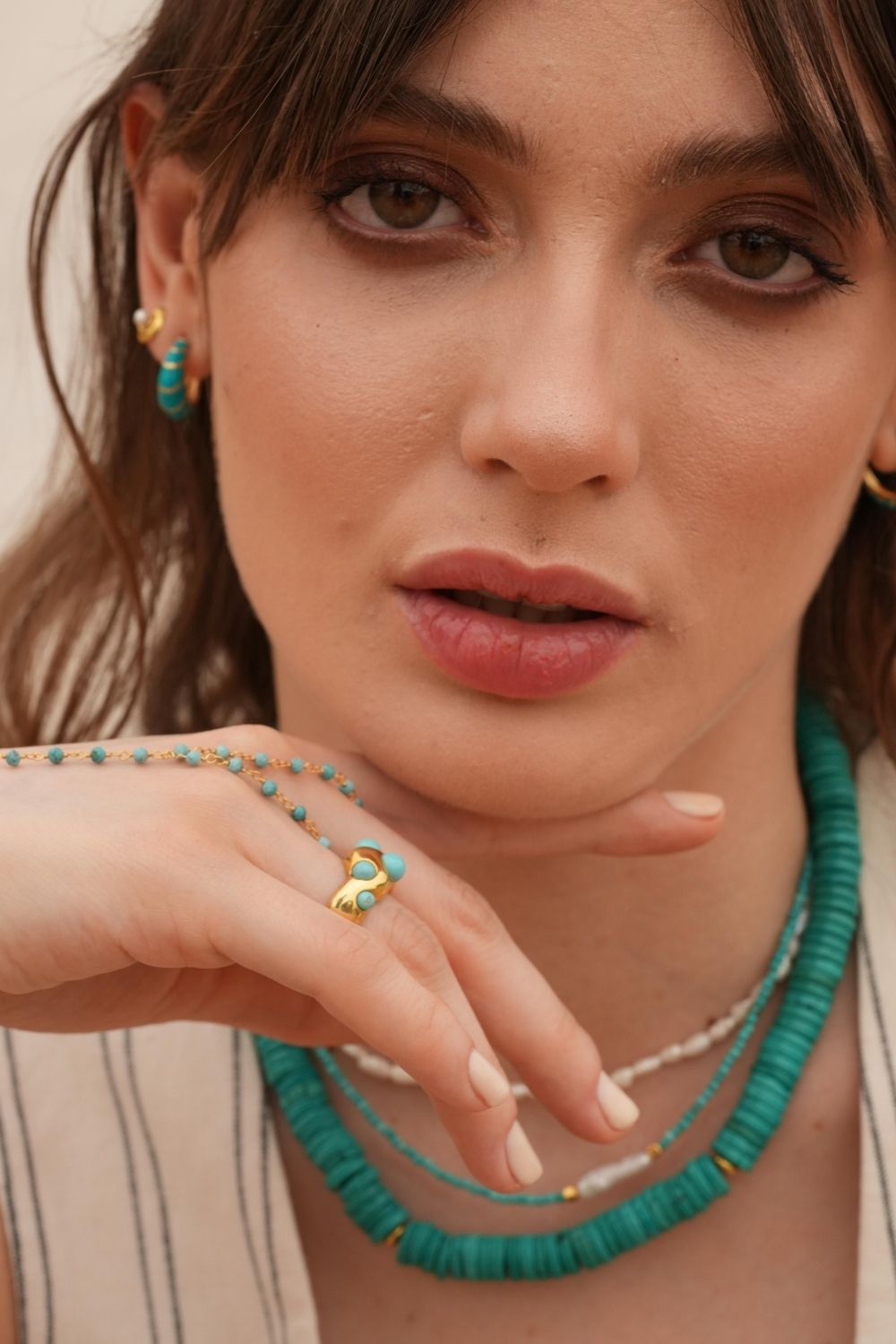 Linya Jewellery-Bono Turkuaz Büyük Kolye-Kolye-5-Milagron.com