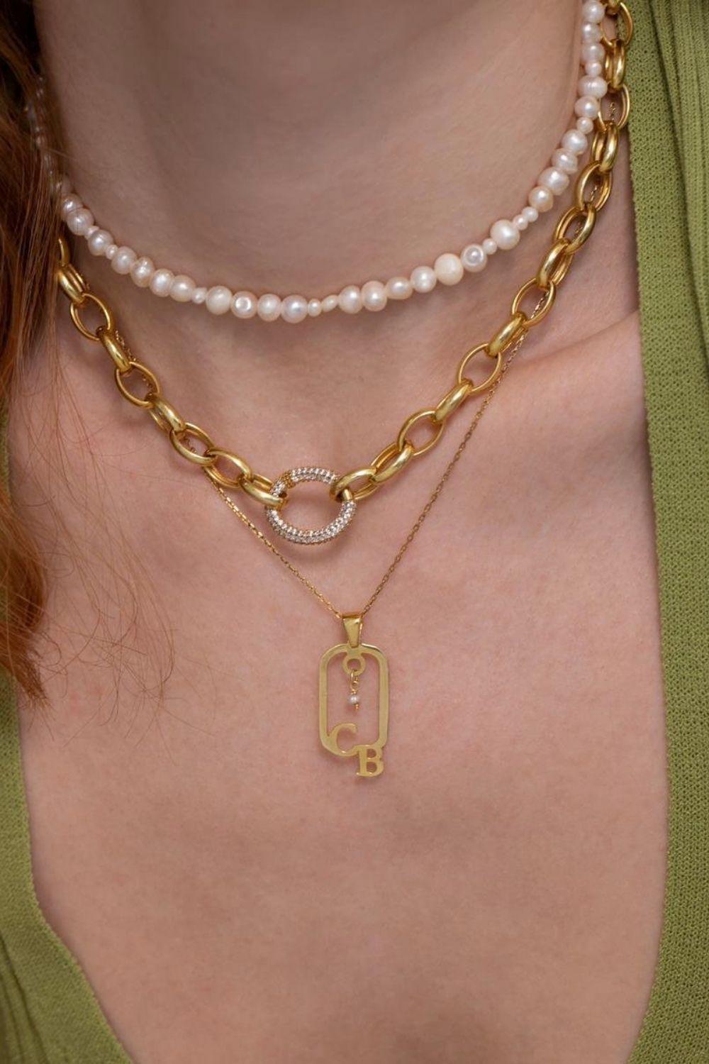 Linya Jewellery-Cara Zincir Kolye-Kolye-3-Milagron.com