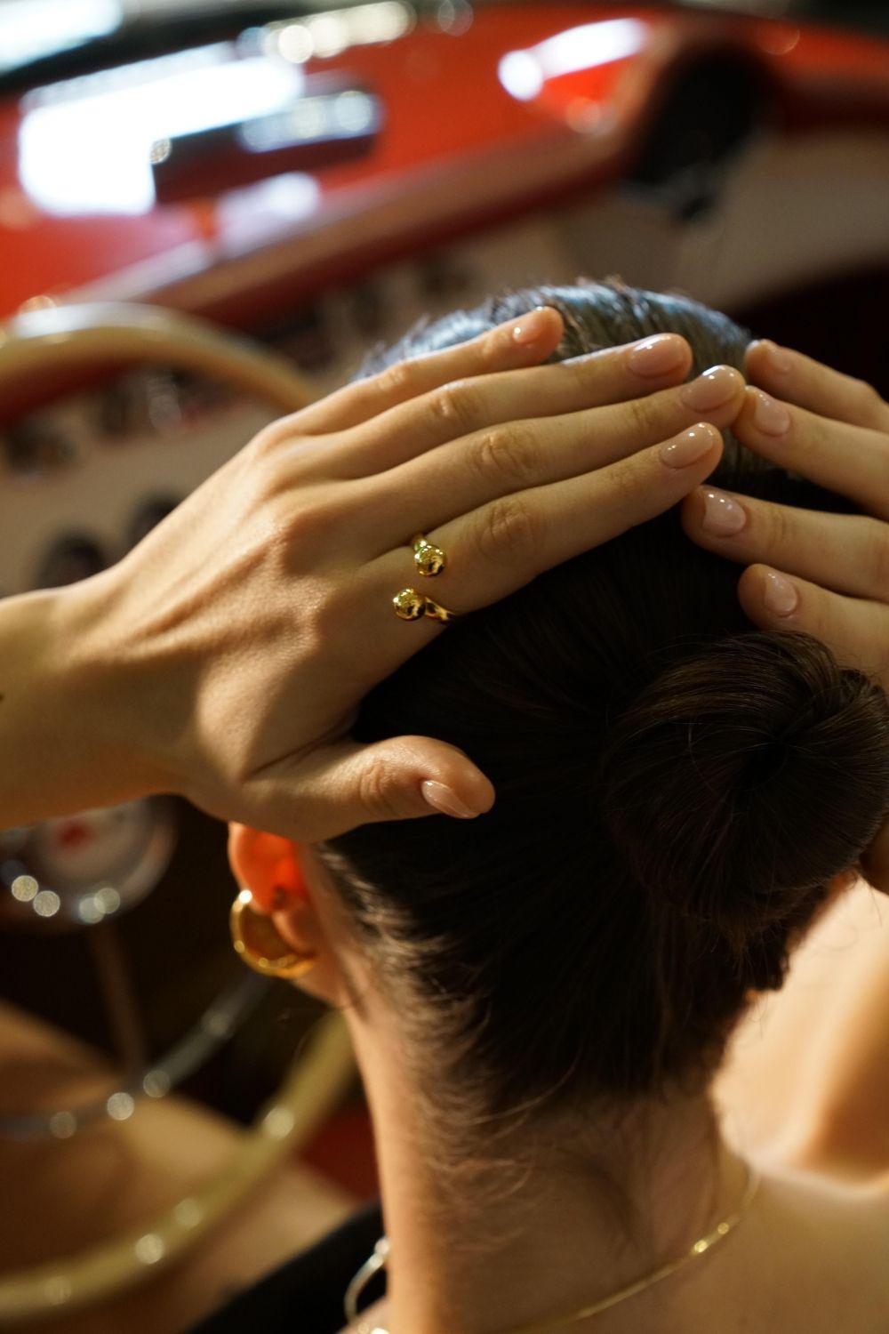 Linya Jewellery-Çift Topçuklu Yüzük Gold-Yüzük-2-Milagron.com