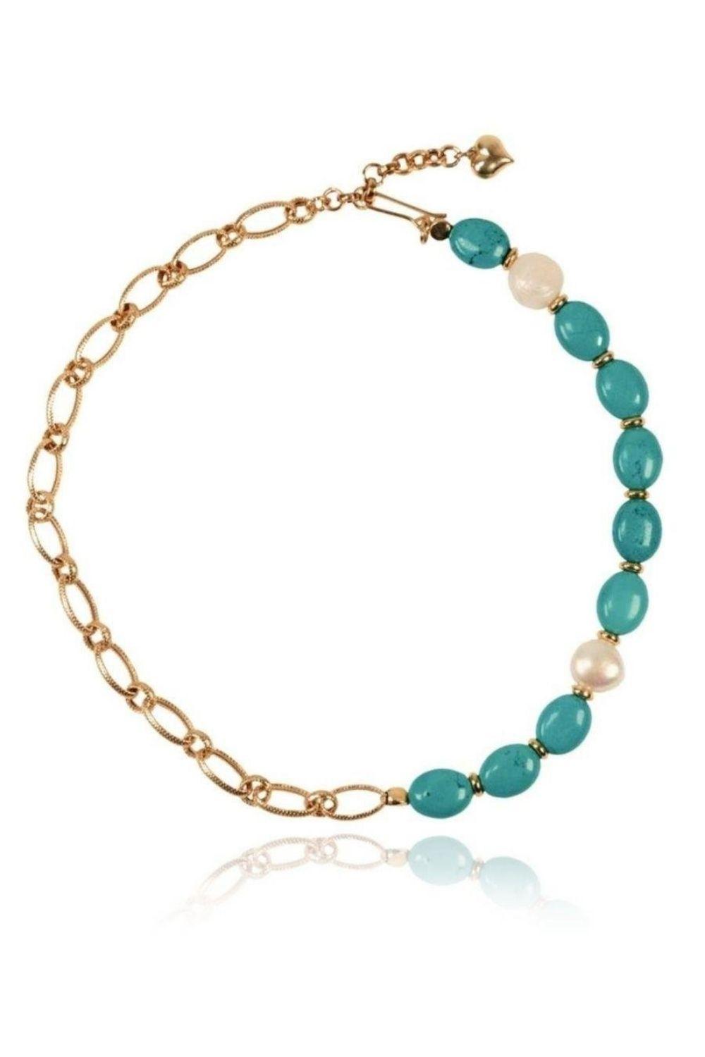 Linya Jewellery-Comiso Turkuaz Zincir Kolye-Kolye-1-Milagron.com