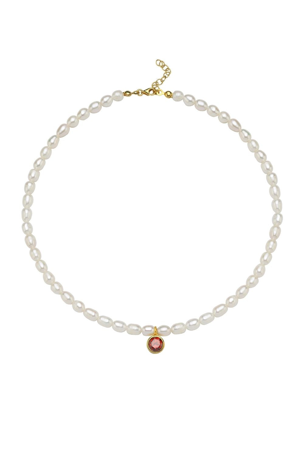 Linya Jewellery-Cosmic Büyük İncili Burç Kolye Kırmızı-Kolye-1-Milagron.com