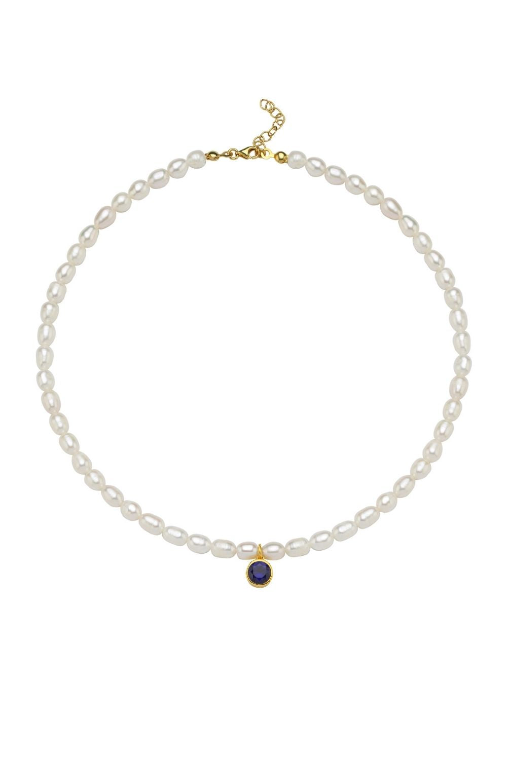 Linya Jewellery-Cosmic Büyük İncili Burç Kolye Lacivert-Kolye-1-Milagron.com