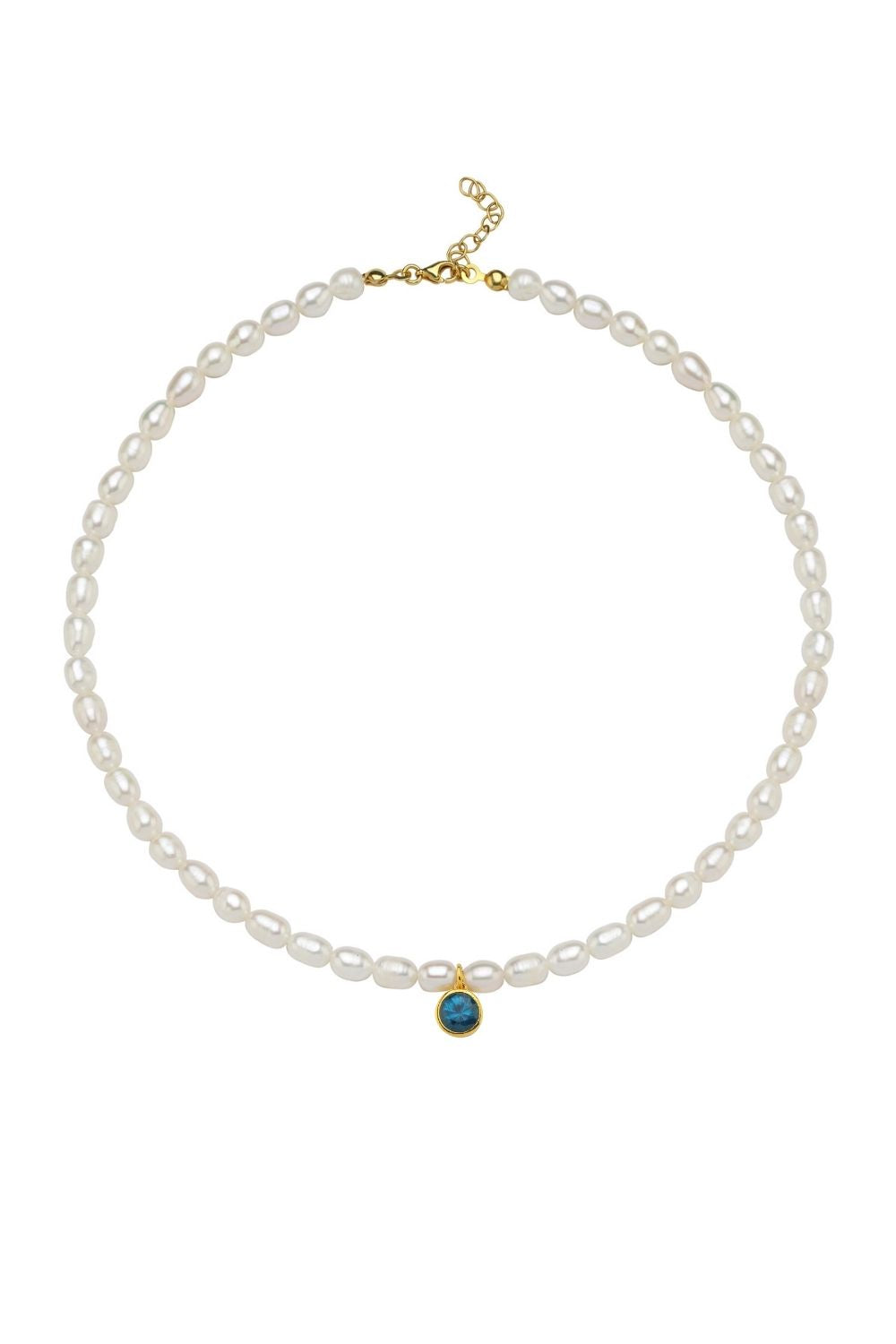 Linya Jewellery-Cosmic Büyük İncili Burç Kolye Mavi-Kolye-1-Milagron.com