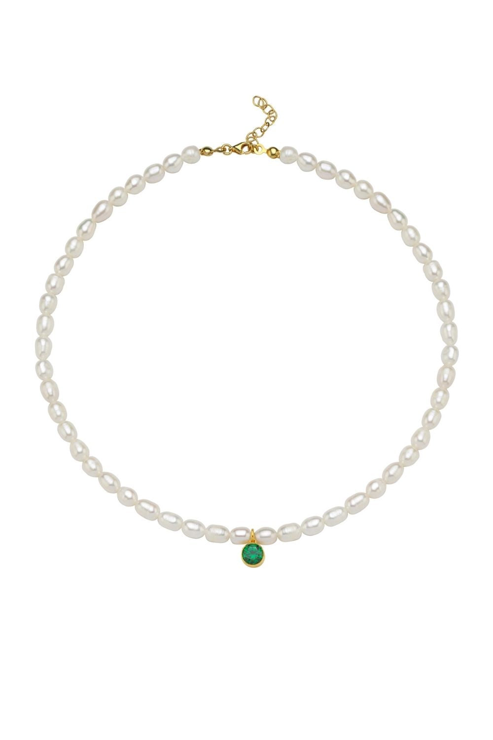 Linya Jewellery-Cosmic Büyük İncili Burç Kolye Yeşil-Kolye-1-Milagron.com