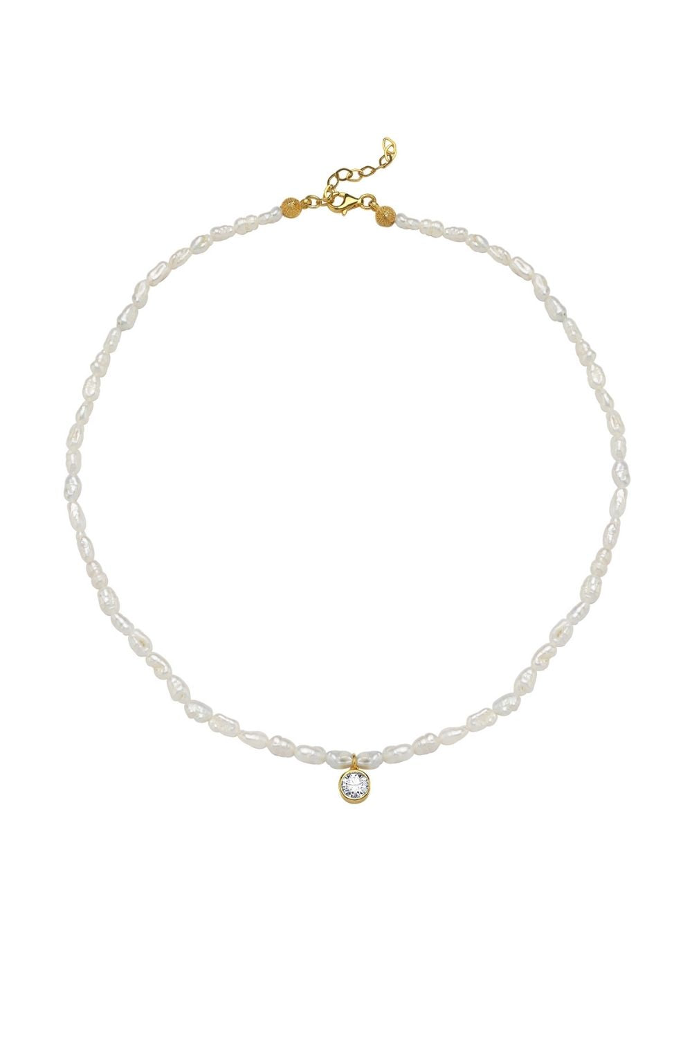 Linya Jewellery-Cosmic Küçük İncili Burç Kolye Beyaz-Kolye-1-Milagron.com