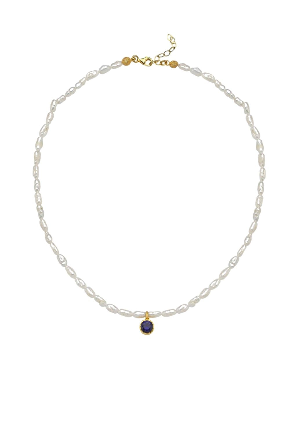 Linya Jewellery-Cosmic Küçük İncili Burç Kolye Lacivert-Kolye-1-Milagron.com