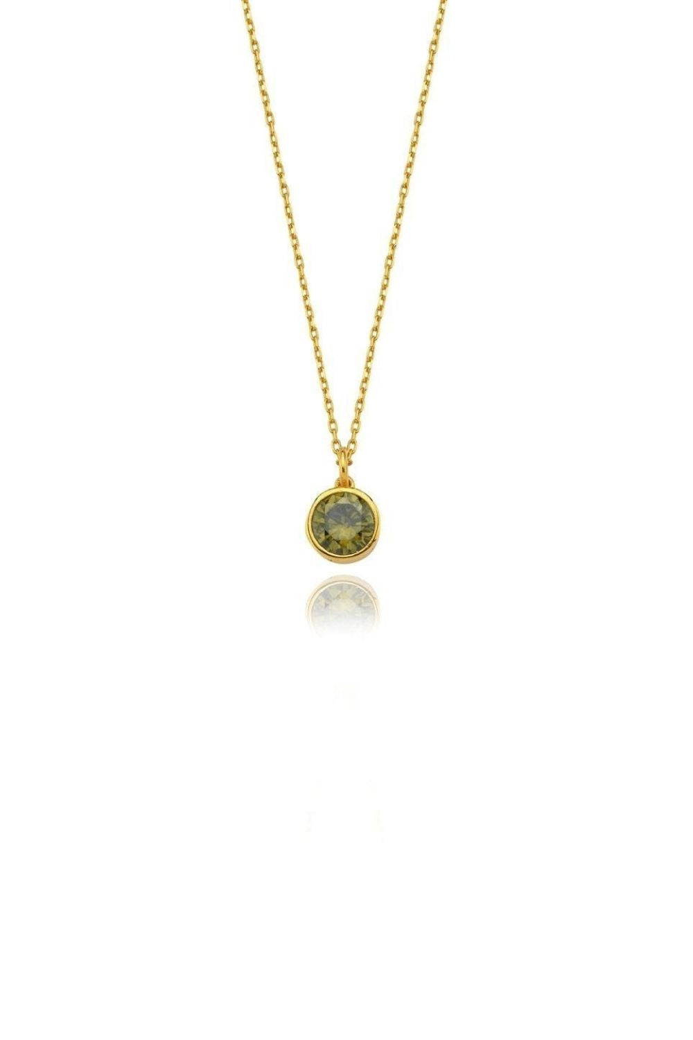 Linya Jewellery-Cosmic Zincirli Burç Kolye Açık Yeşil-Kolye-1-Milagron.com