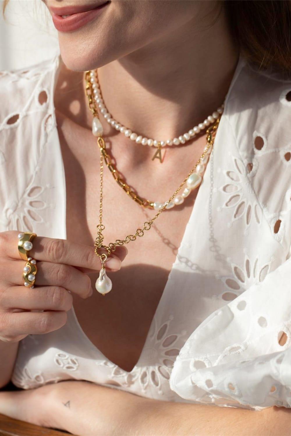 Linya Jewellery-Dela Barok İnci Kolye-Kolye-2-Milagron.com
