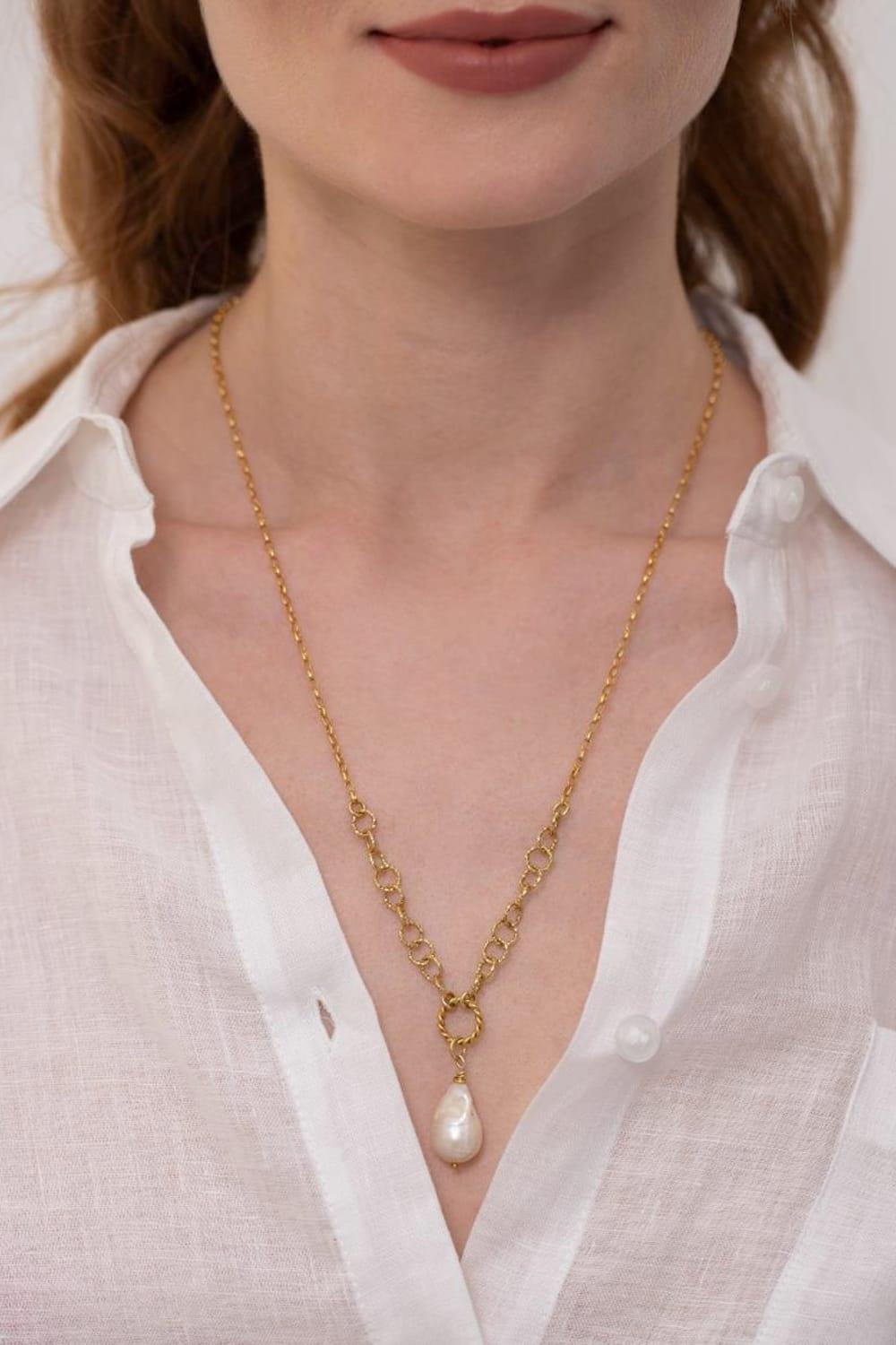 Linya Jewellery-Dela Barok İnci Kolye-Kolye-4-Milagron.com