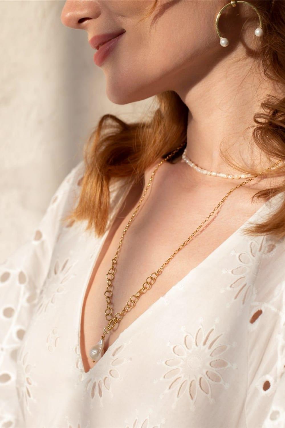 Linya Jewellery-Dela Barok İnci Kolye-Kolye-5-Milagron.com