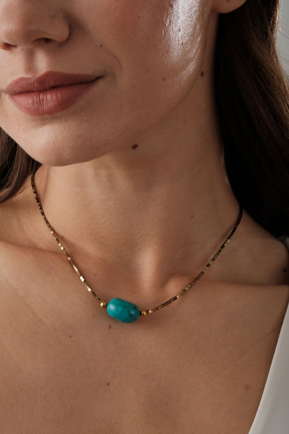 Delphi Turkuaz TaşLı Hematit Kolye - 5