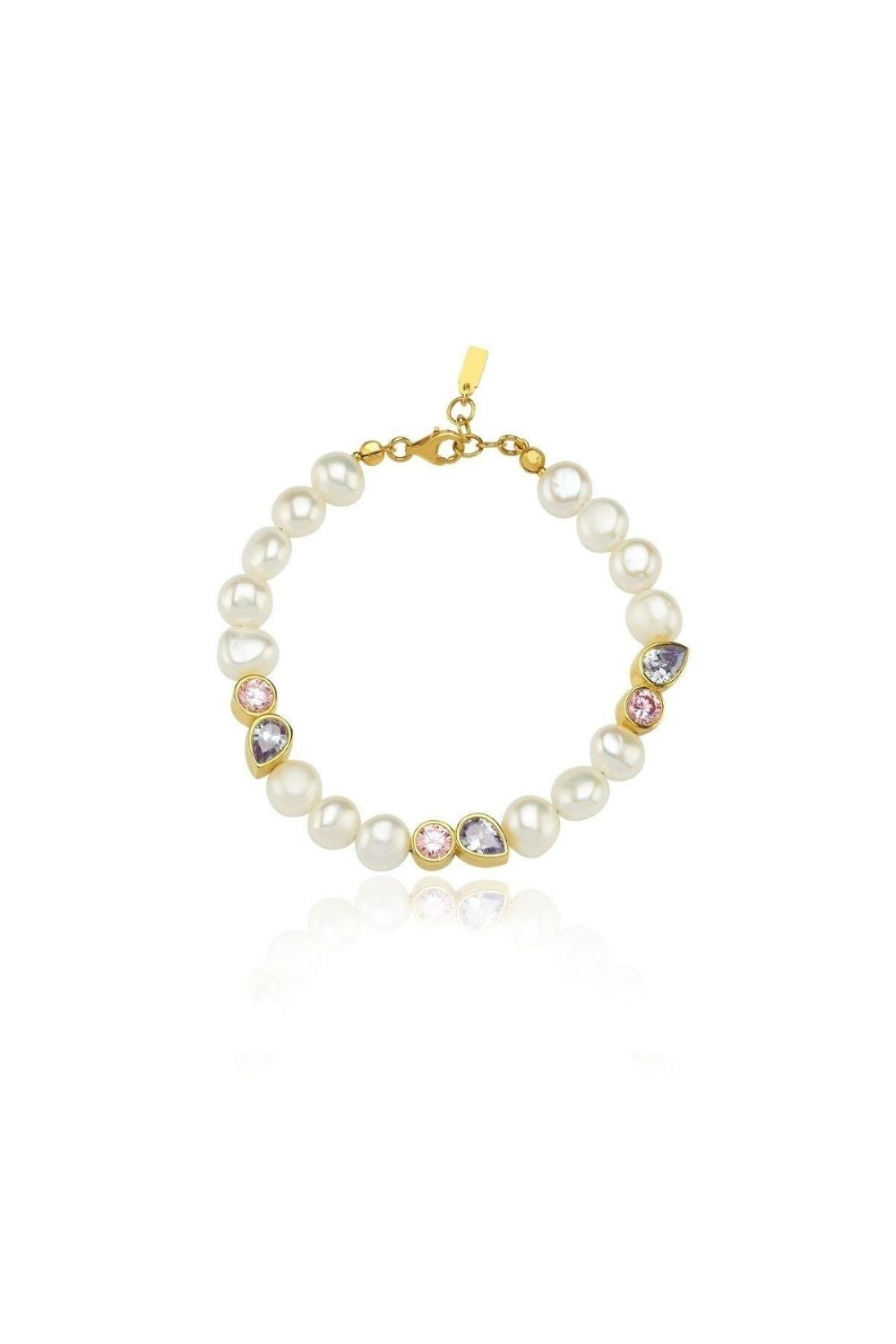 Linya Jewellery-Diana Renkli Taşlı İnci Bileklik-Bileklik-1-Milagron.com