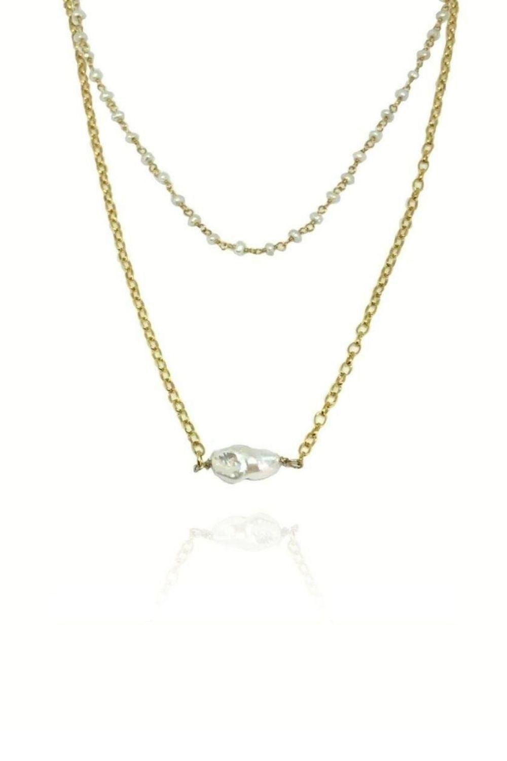 Linya Jewellery-Doby Çift Zincirli Kolye-Kolye-1-Milagron.com