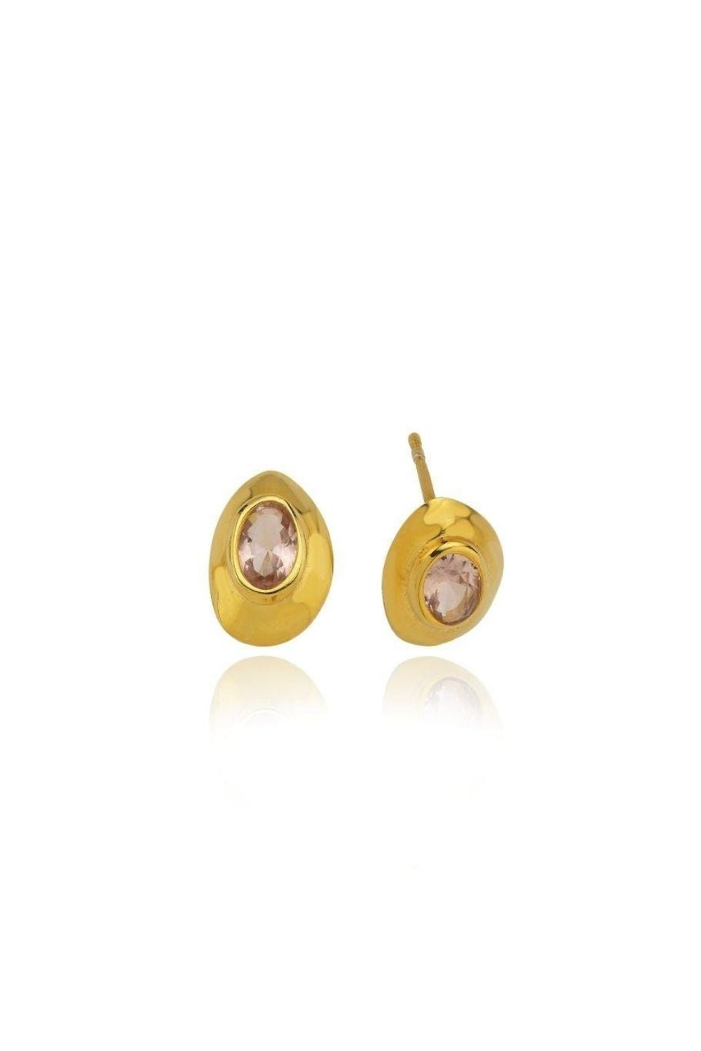 Linya Jewellery-Ella Pembe Taşlı Pinli Küpe-Küpe-1-Milagron.com