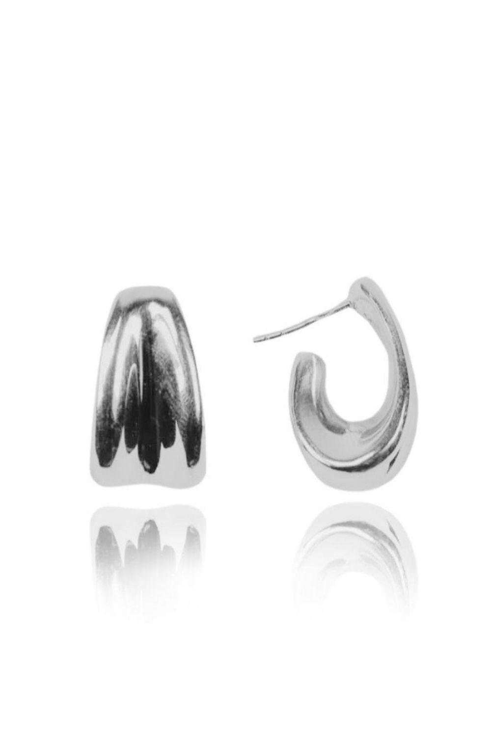 Linya Jewellery-Erica Amorf Halka Küpe Gümüş-Küpe-1-Milagron.com