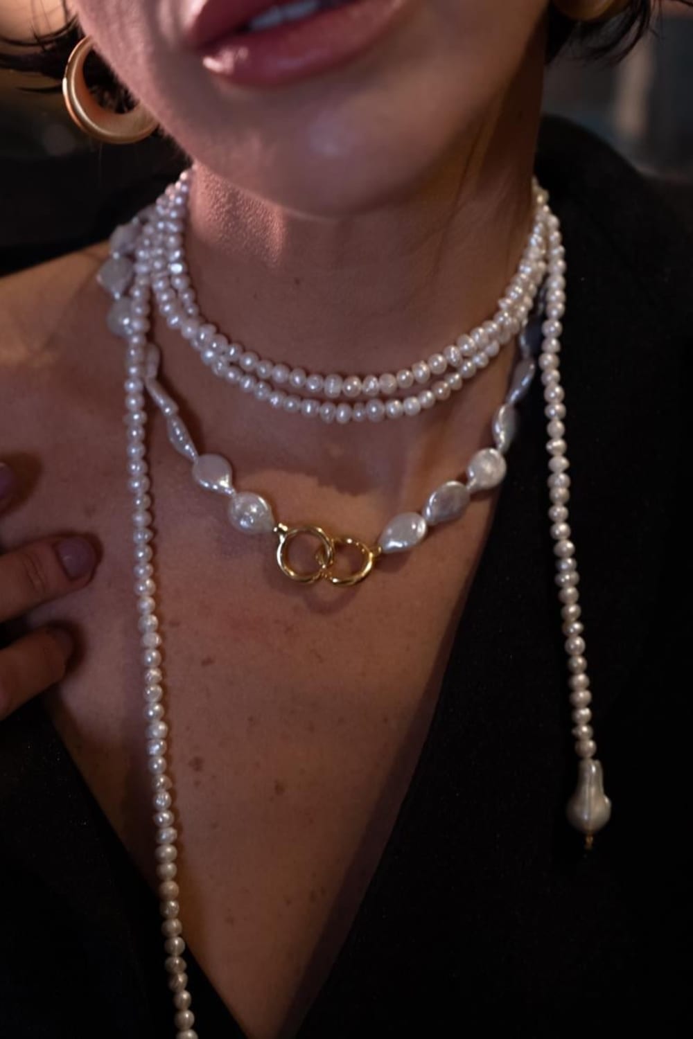 Linya Jewellery-Hely Kilitli İnci Kolye-Kolye-2-Milagron.com