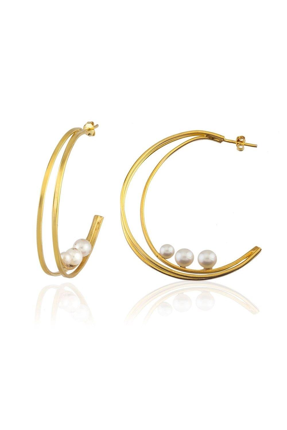 Linya Jewellery-İçi İncili Halka Küpe-Küpe-1-Milagron.com