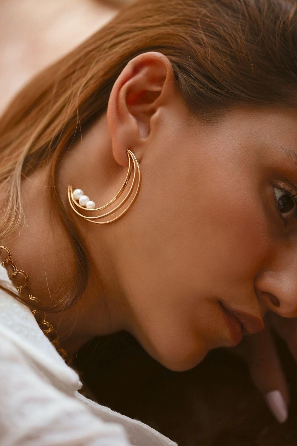 Linya Jewellery-İçi İncili Halka Küpe-Küpe-2-Milagron.com