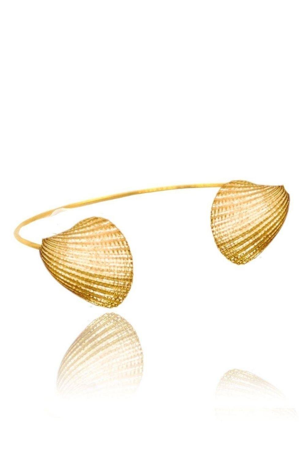 Linya Jewellery-İkili Deniz Kabuğu Kelepçe-Bileklik-1-Milagron.com