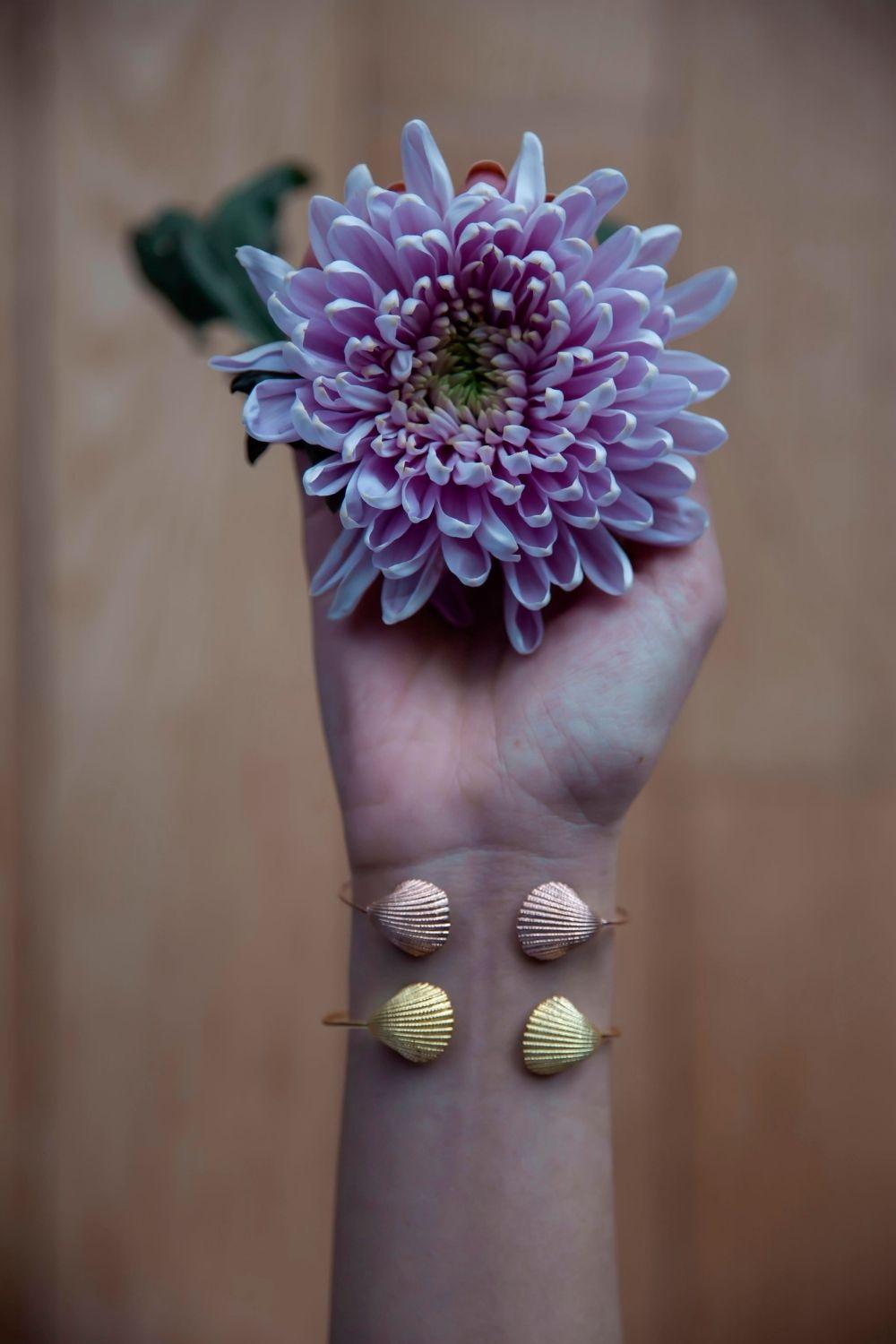 Linya Jewellery-İkili Deniz Kabuğu Kelepçe-Bileklik-2-Milagron.com