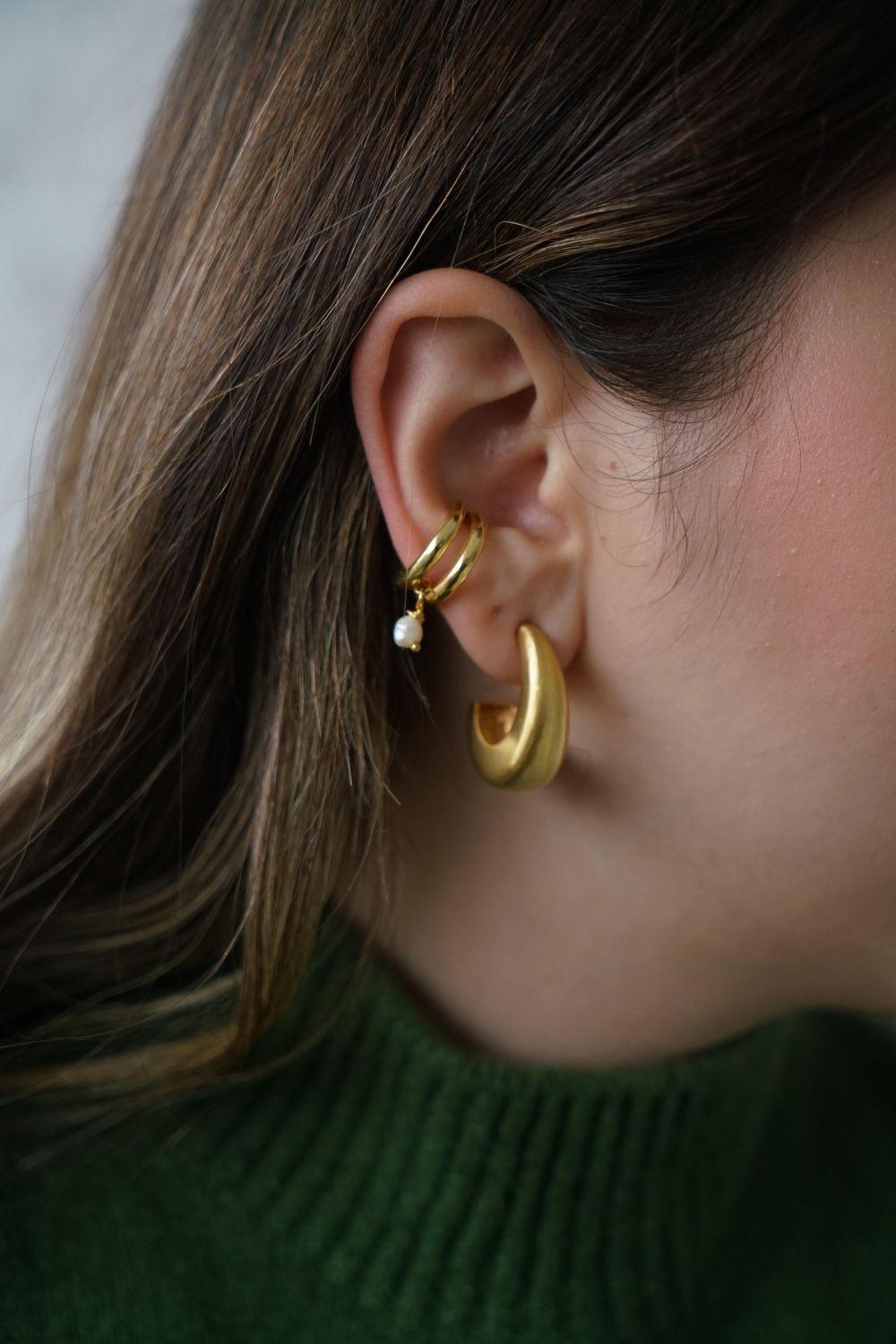 Linya Jewellery-İncili Kıkırdak Küpesi-Küpe-2-Milagron.com