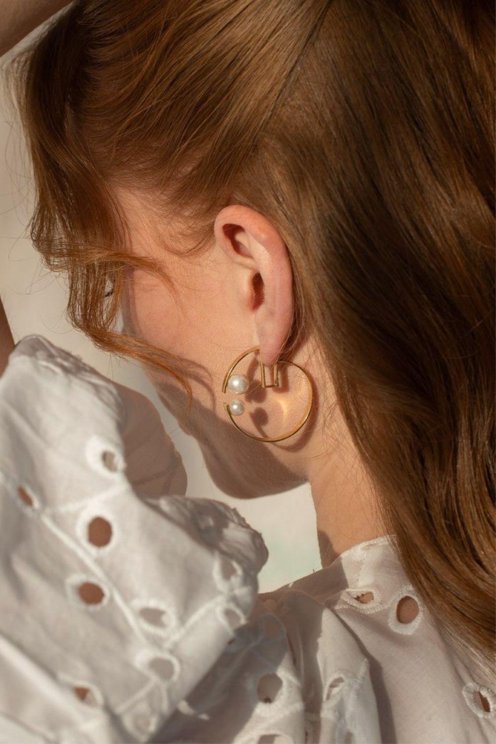 Linya Jewellery-İncili Mimari Küpe-Küpe-2-Milagron.com