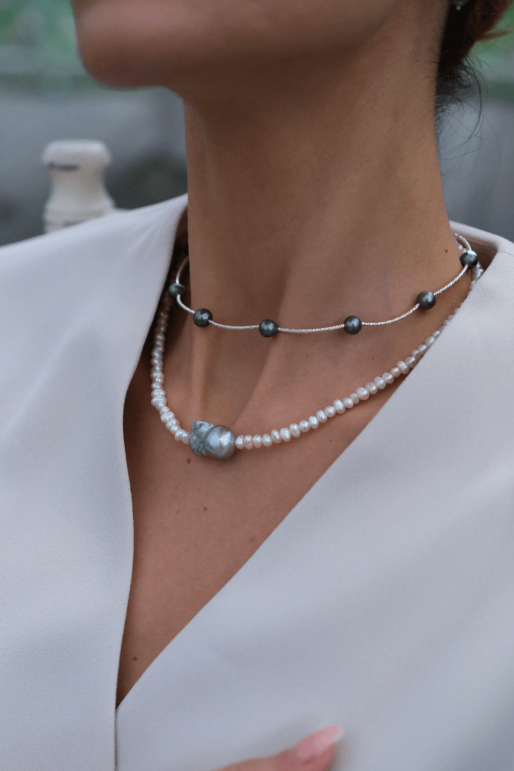 Linya Jewellery-İnka Gri Barok İncili Kolye-Kolye-2-Milagron.com