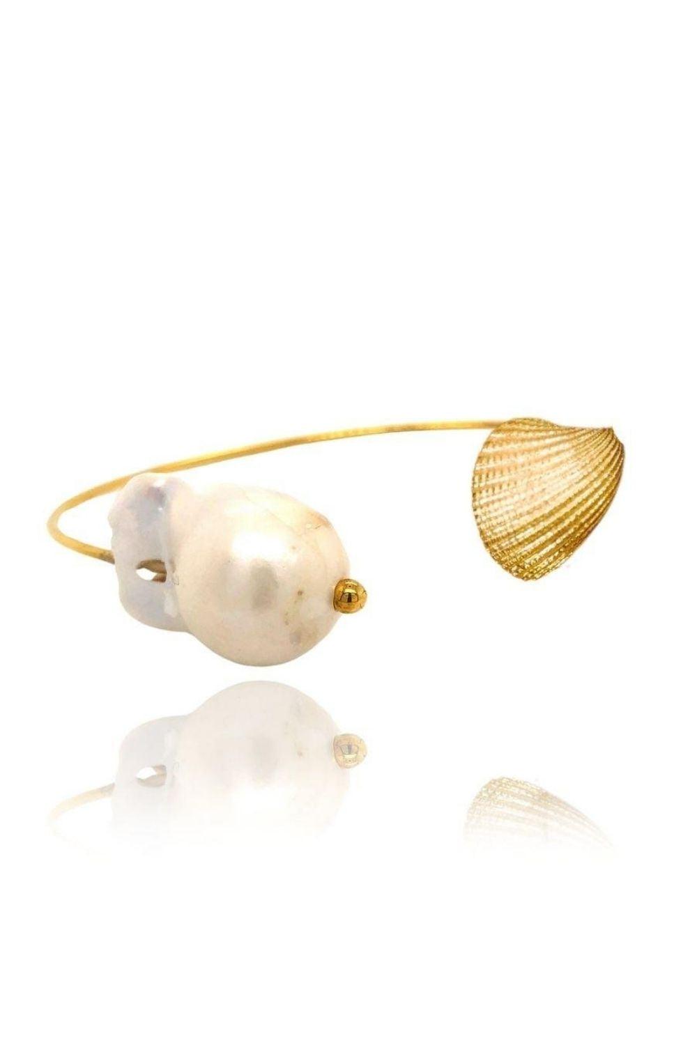 Linya Jewellery-İstiridye Barok İnci Kelepçe-Bileklik-1-Milagron.com