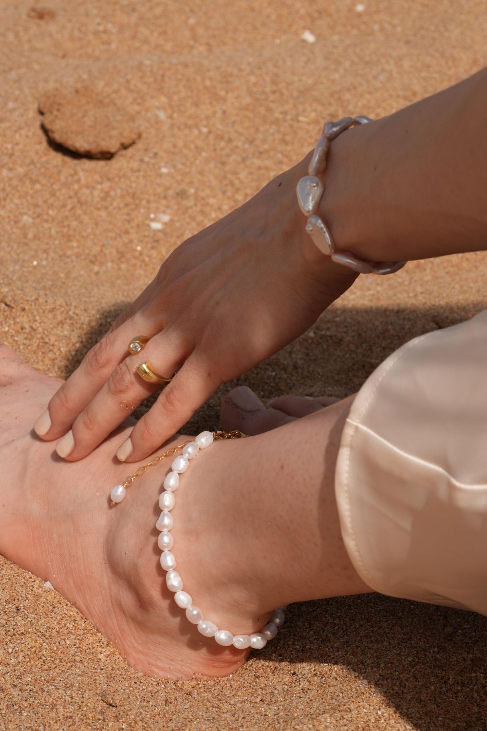 Linya Jewellery-Jodie İncili Halhal-Halhal-3-Milagron.com