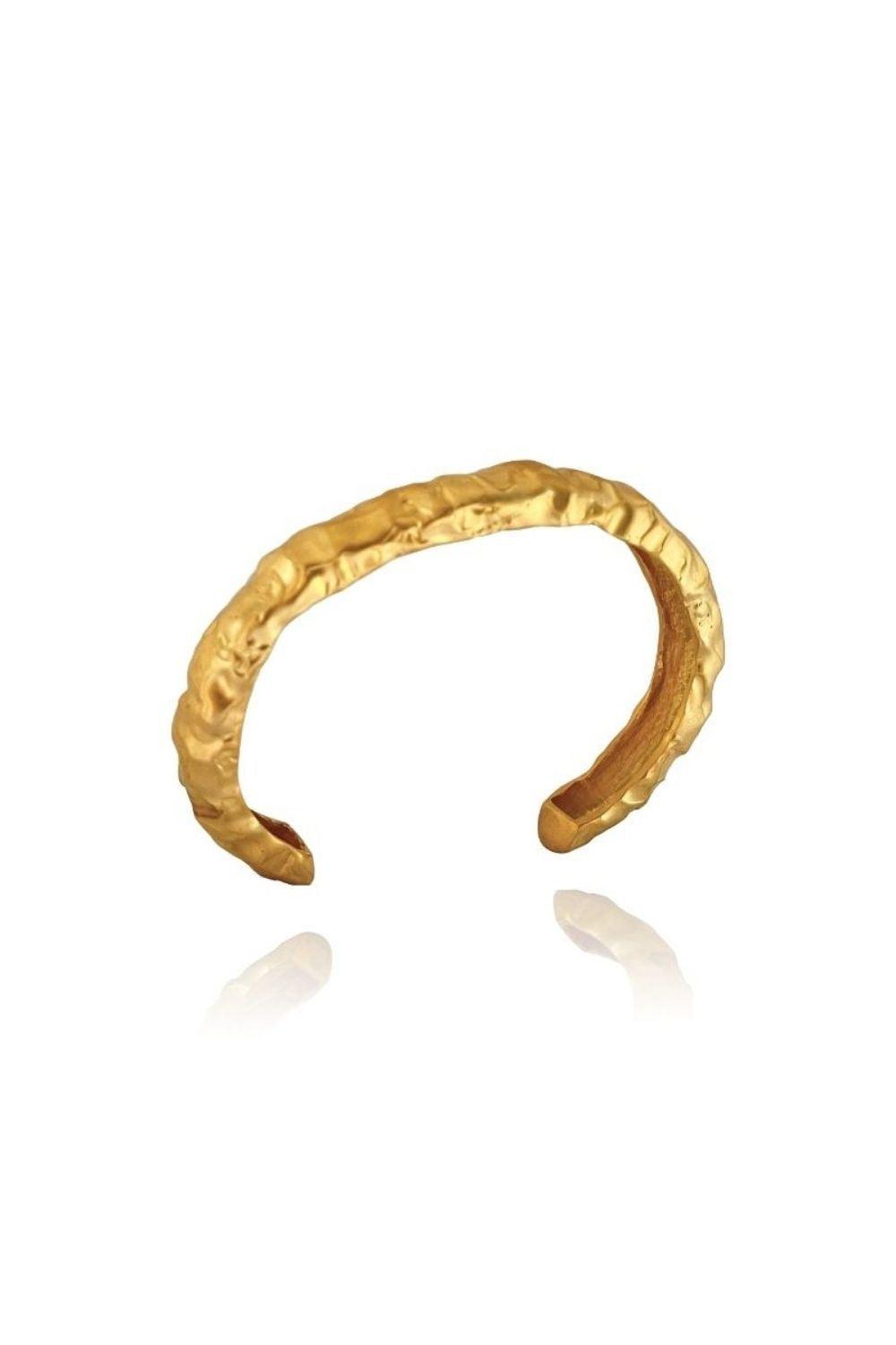 Linya Jewellery-Kety Amorf Kalın Mat Gold Bileklik-Bileklik-1-Milagron.com