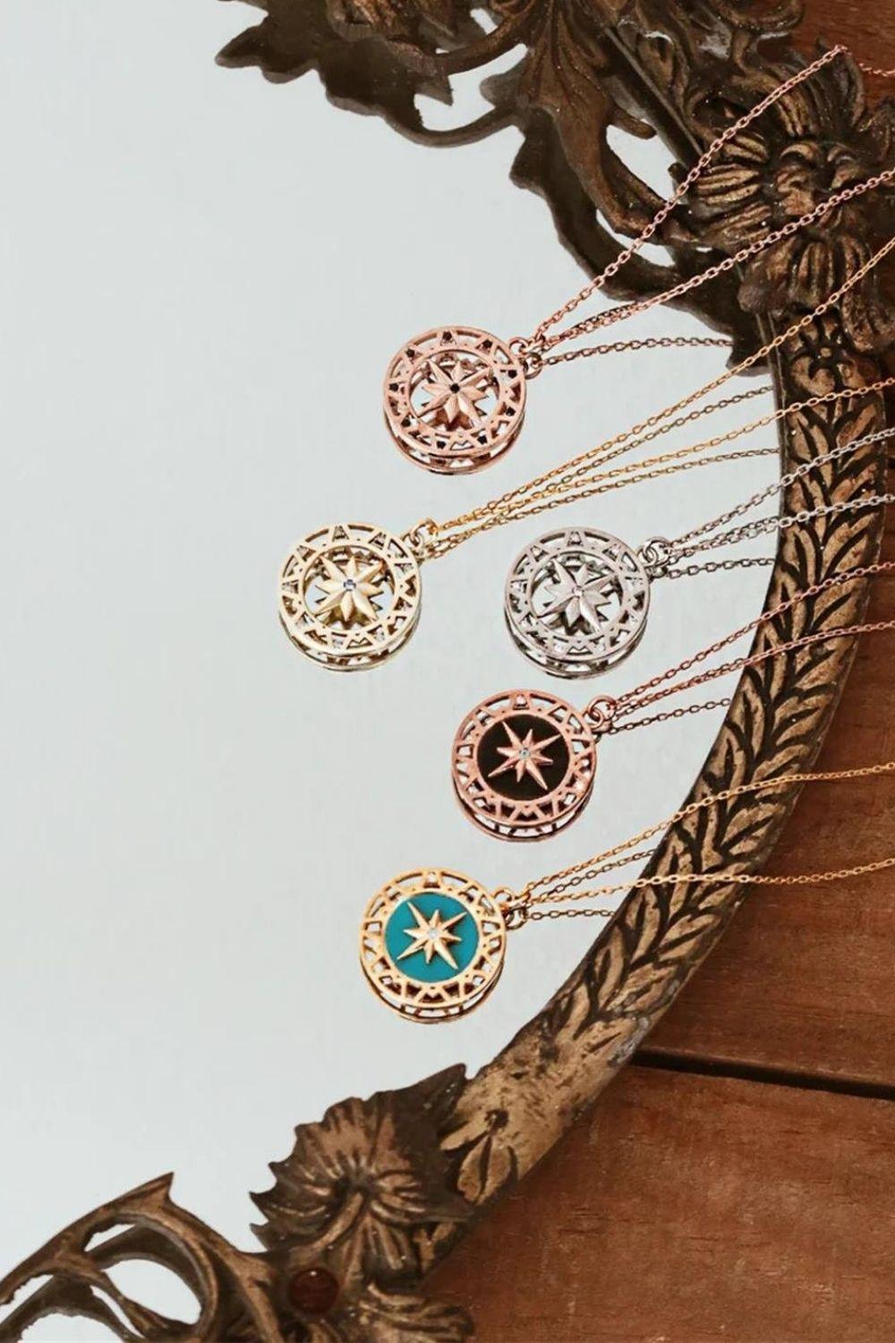 Linya Jewellery-Kırmızı Mineli Kutup Yıldız Kolye-Kolye-2-Milagron.com