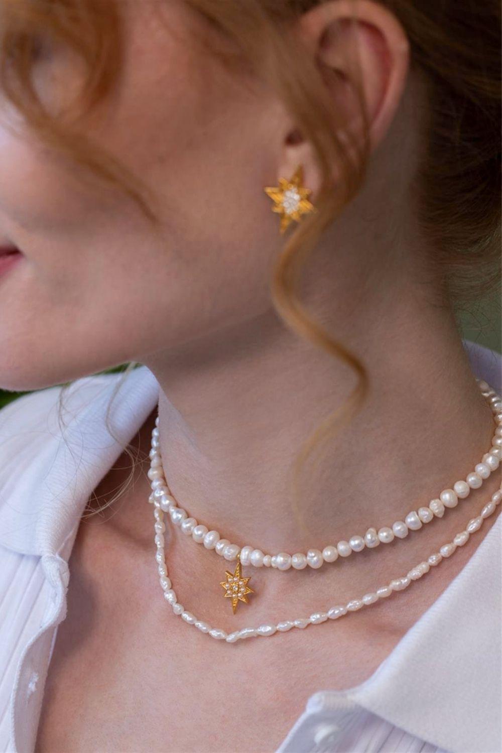 Linya Jewellery-Kutup Yıldızı İnci Kolye-Kolye-2-Milagron.com