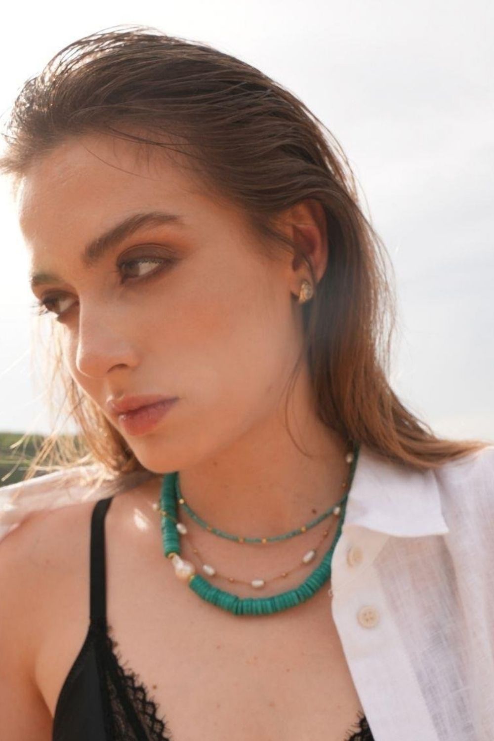 Linya Jewellery-Lana Turkuaz Küçük Toplu Kolye-Kolye-3-Milagron.com