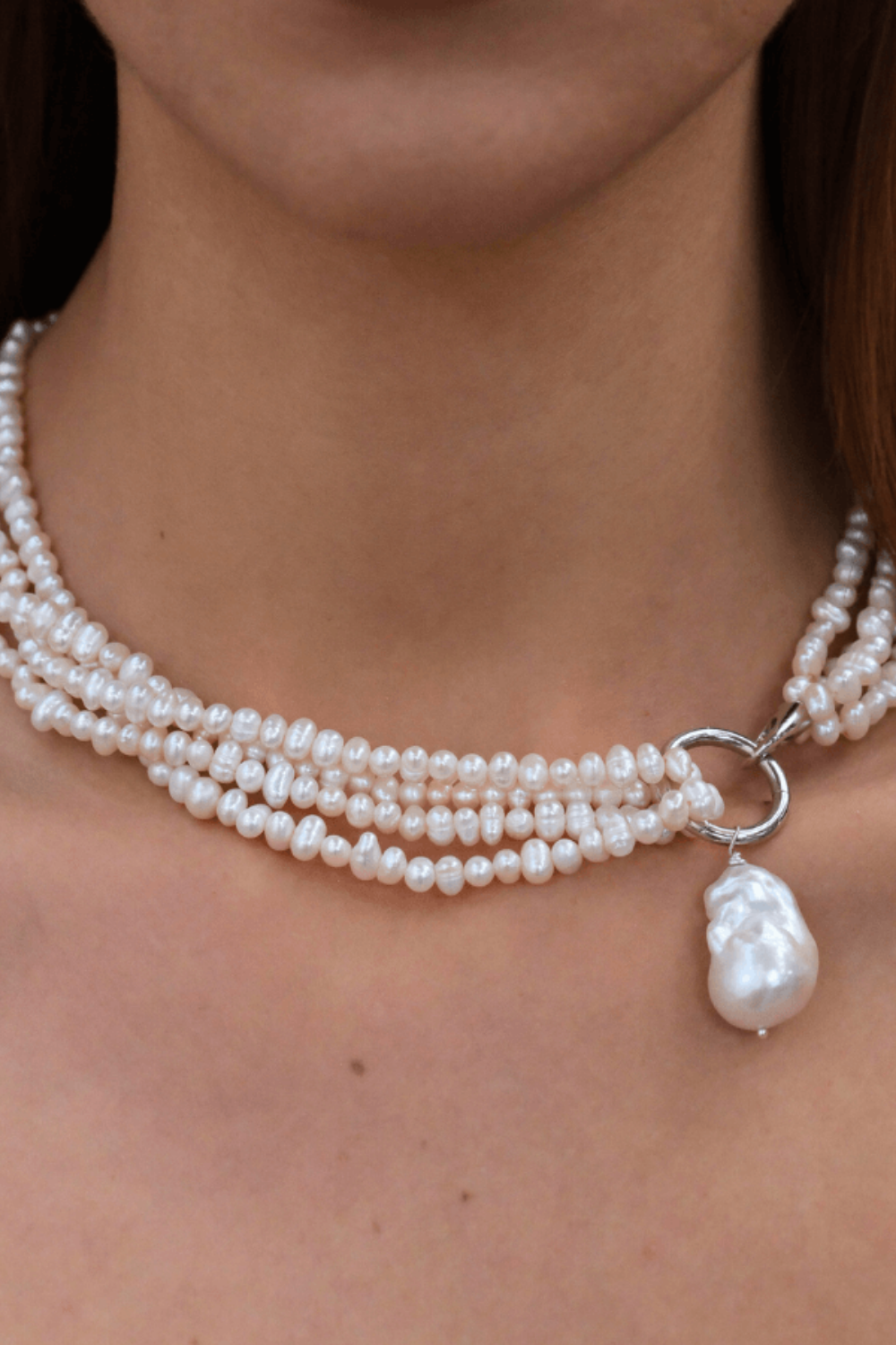 Linya Jewellery-Lara Çoklu Kum İnci Kolye-Kolye-3-Milagron.com