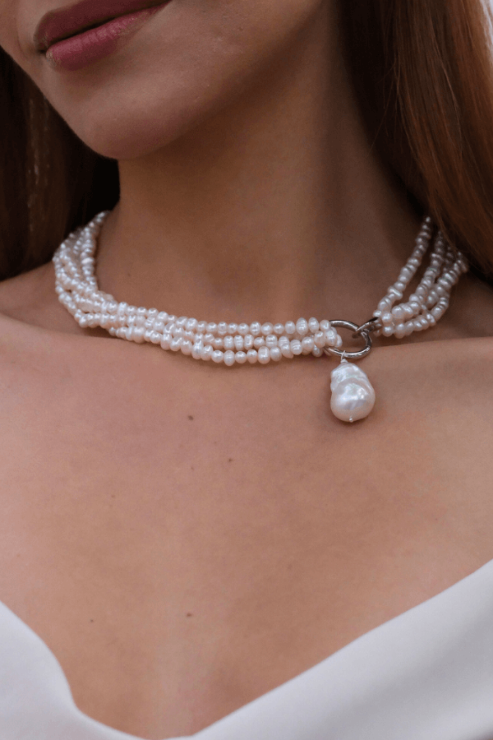 Linya Jewellery-Lara Çoklu Kum İnci Kolye-Kolye-5-Milagron.com