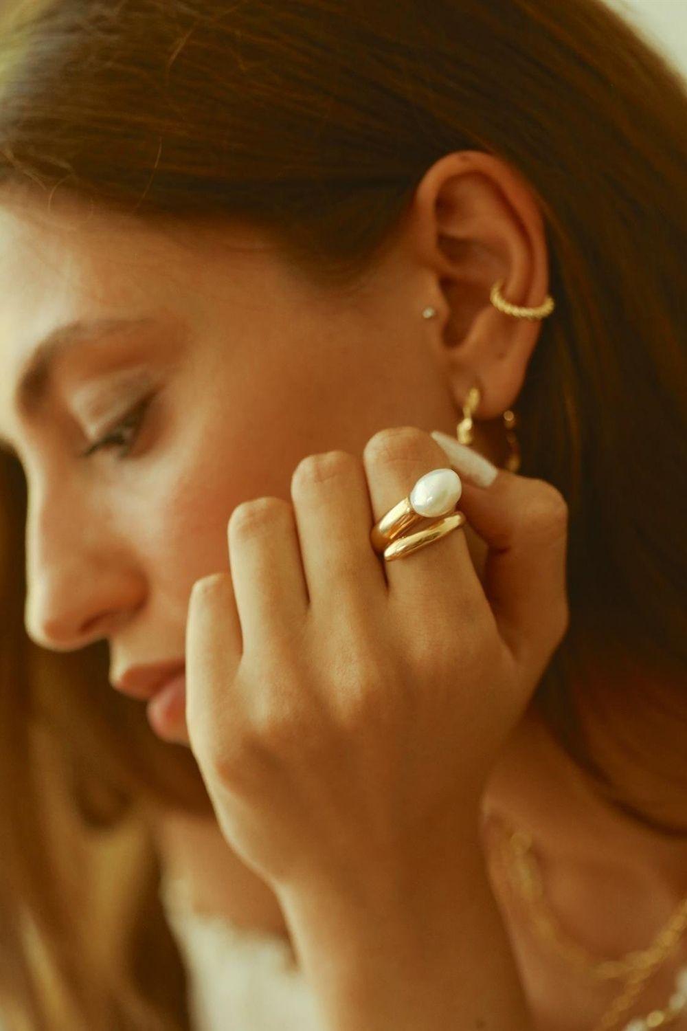 Linya Jewellery-Lisa Barok İnci Yüzük-Yüzük-2-Milagron.com