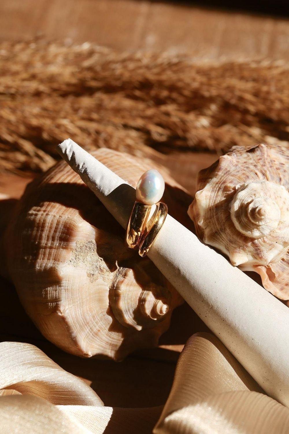 Linya Jewellery-Lisa Barok İnci Yüzük-Yüzük-4-Milagron.com