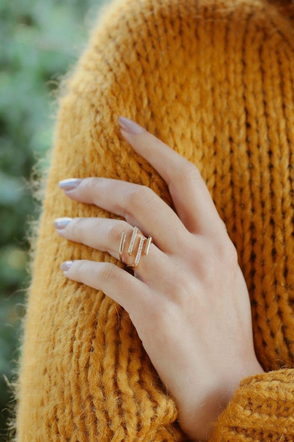 Linya Jewellery-Liz Taşlı Yüzük-Yüzük-3-Milagron.com