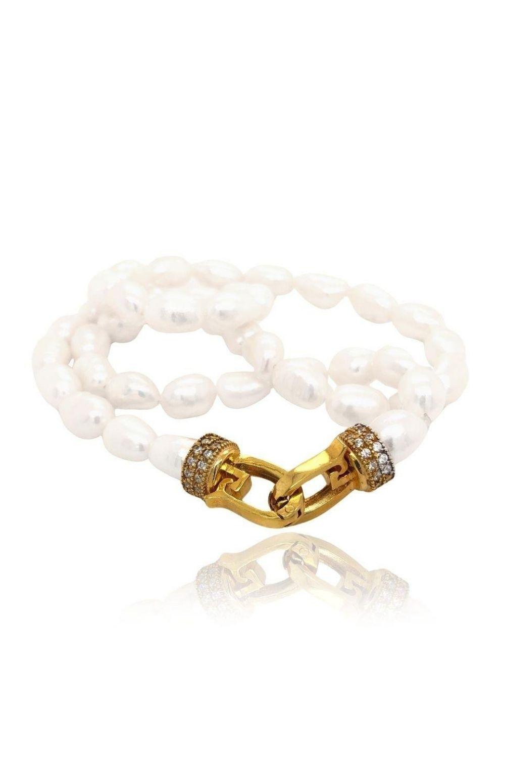 Linya Jewellery-Lock Taşlı İnci Kolye-Kolye-1-Milagron.com
