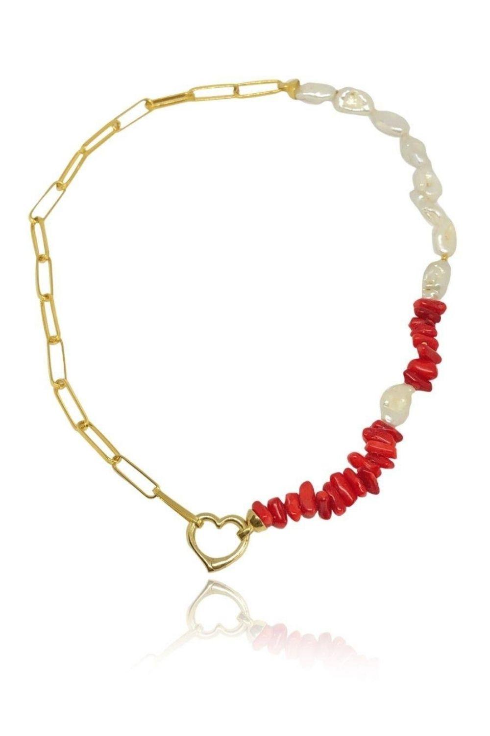 Linya Jewellery-Love Zincir Mercan İnci Kolye-Kolye-1-Milagron.com