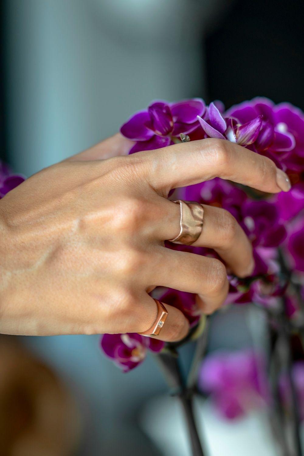 Linya Jewellery-Maya Serçe Parmak Yüzüğü Rose Gold-Yüzük-2-Milagron.com