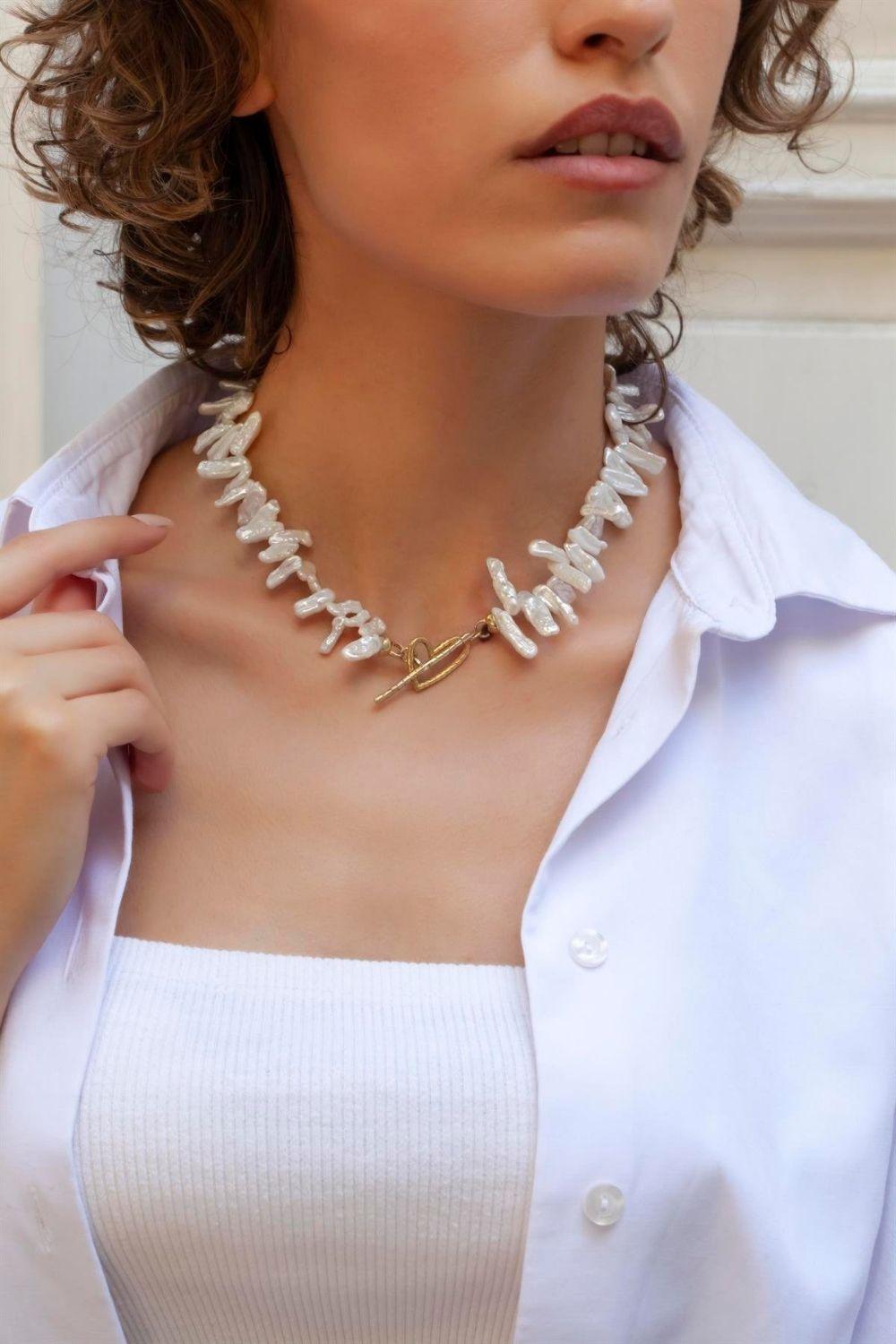 Linya Jewellery-Mesina Barok İnci Kolye-Kolye-3-Milagron.com