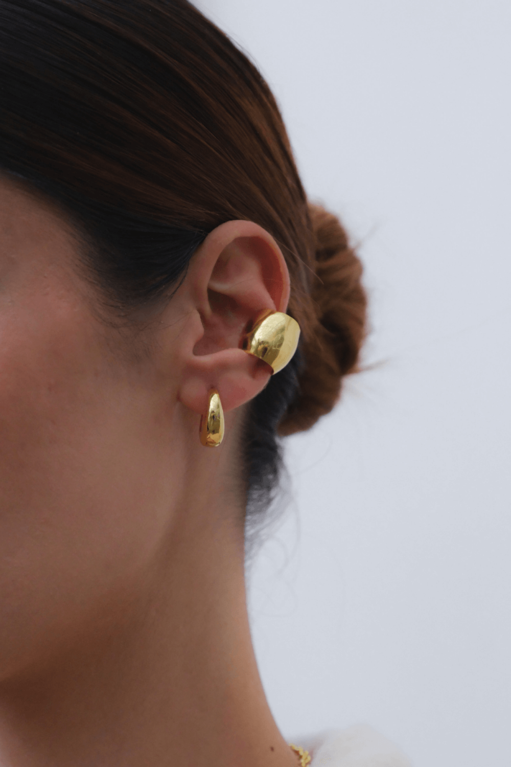 Linya Jewellery-Morf Mini Halka Küpe Gold-Küpe-2-Milagron.com