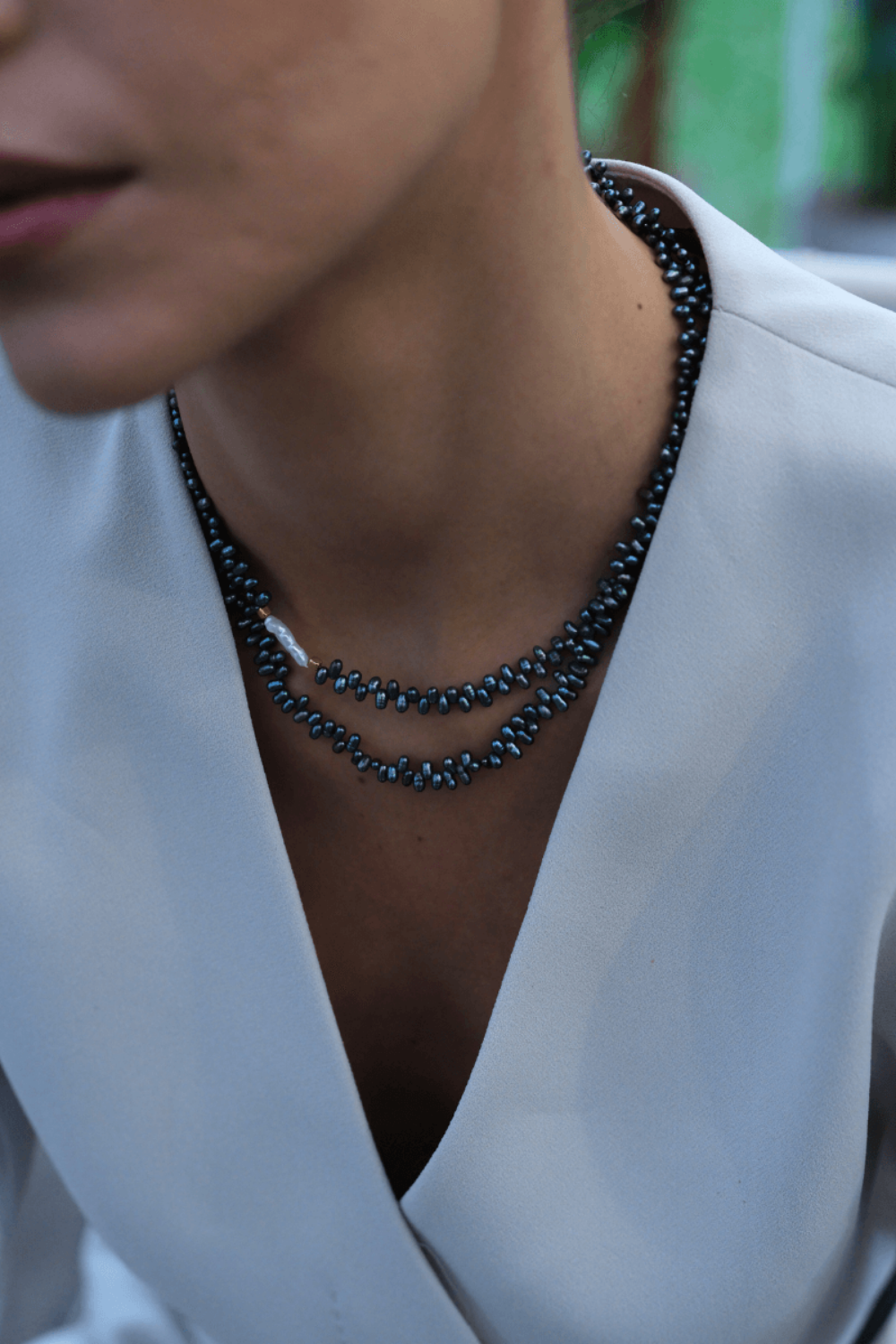 Linya Jewellery-Oden Asimetrik Siyah Barok İncili Kolye-Kolye-2-Milagron.com