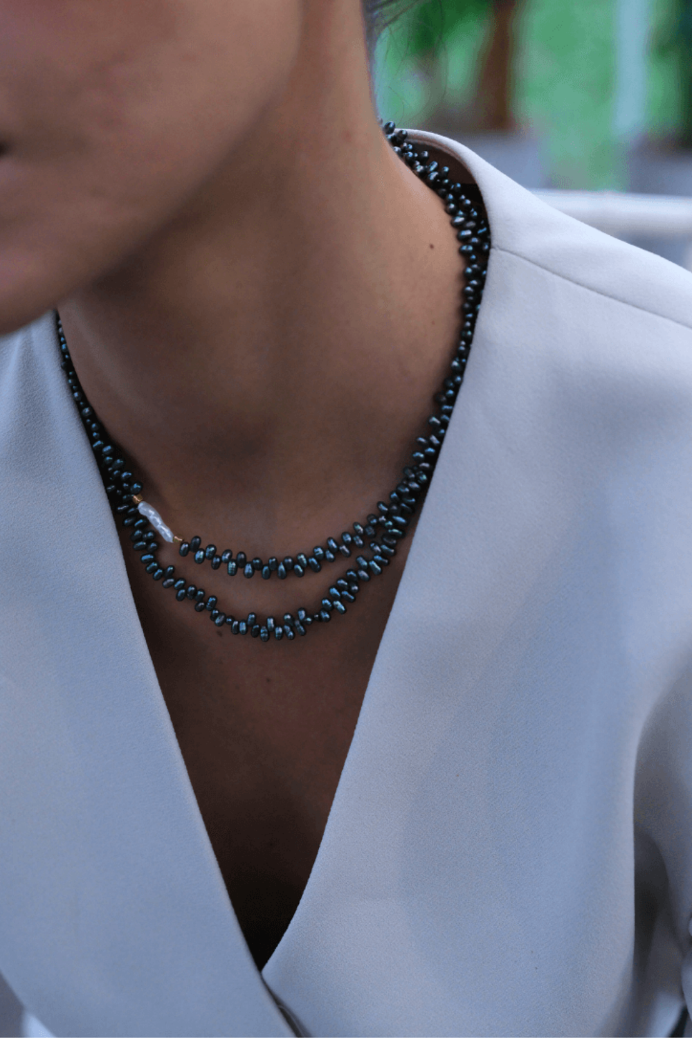 Linya Jewellery-Oden Asimetrik Siyah Barok İncili Kolye-Kolye-3-Milagron.com